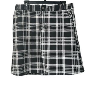 Vero Moda Plaid Checkered Black White A-Line Skirt Size XL